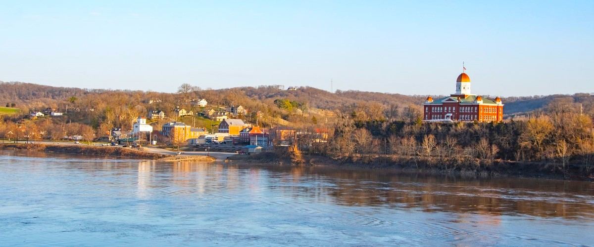 Historic Hermann, Missouri on the Missouri River
