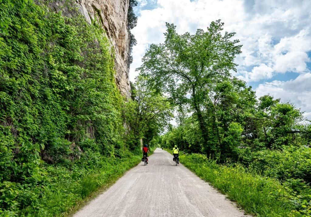Cyclists on the Katy Trail in Missouri